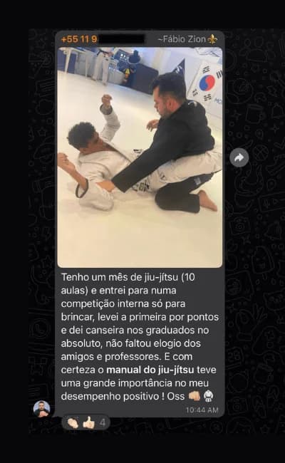 Depoimento de aluno do Manual do Jiu-Jítsu