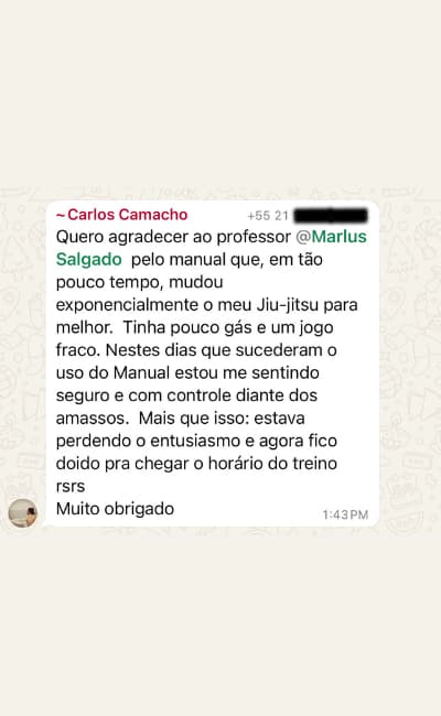 Depoimento de aluno do Manual do Jiu-Jítsu
