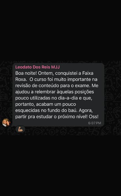Depoimento de aluno do Manual do Jiu-Jítsu