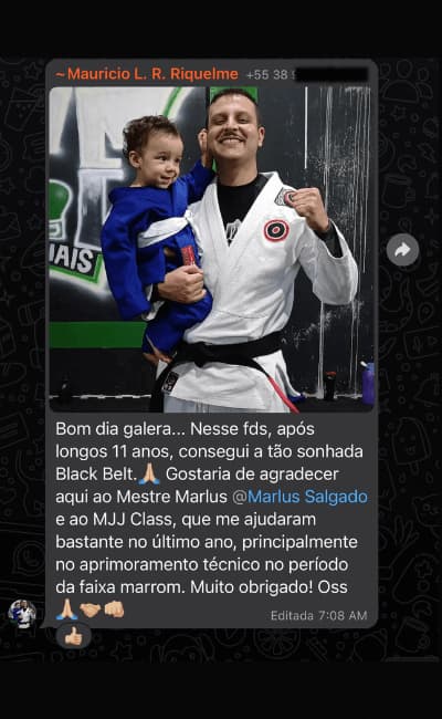Depoimento de aluno do Manual do Jiu-Jítsu