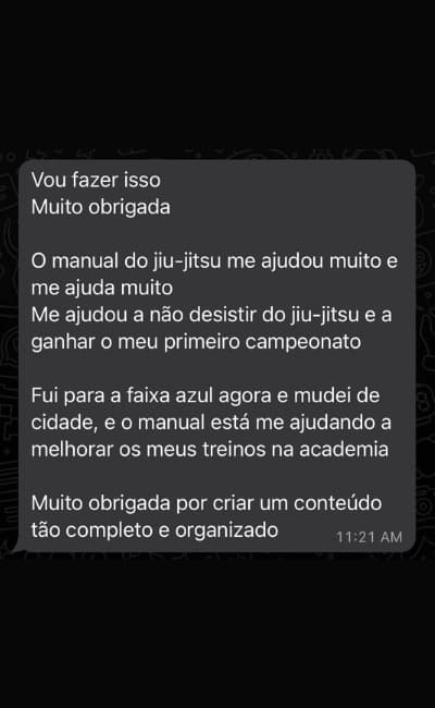 Depoimento de aluno do Manual do Jiu-Jítsu