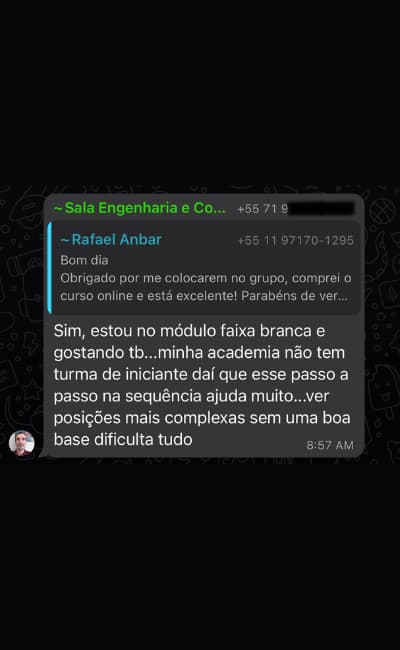 Depoimento de aluno do Manual do Jiu-Jítsu
